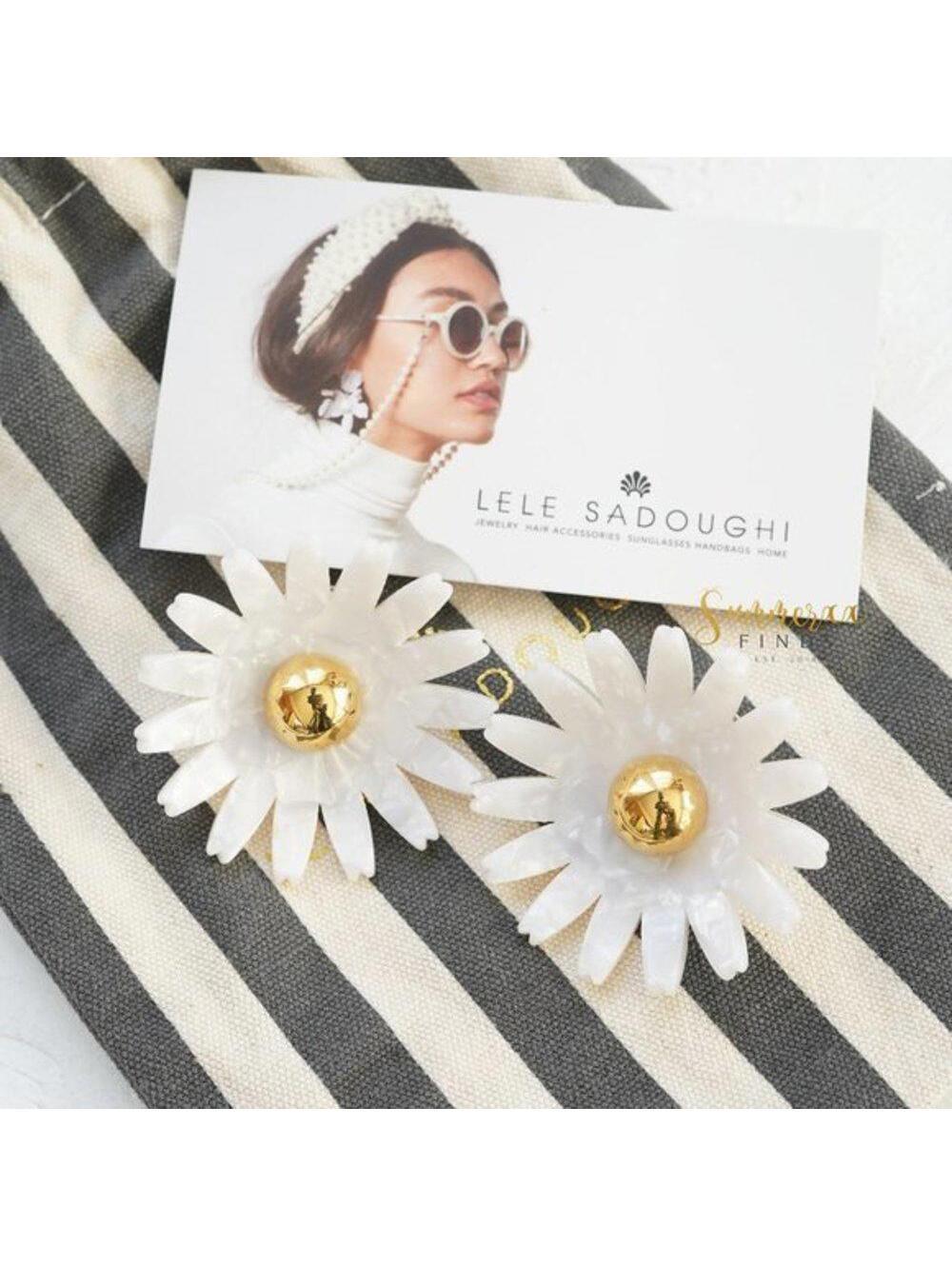 Lele Sadoughi Daisy Button Earrings